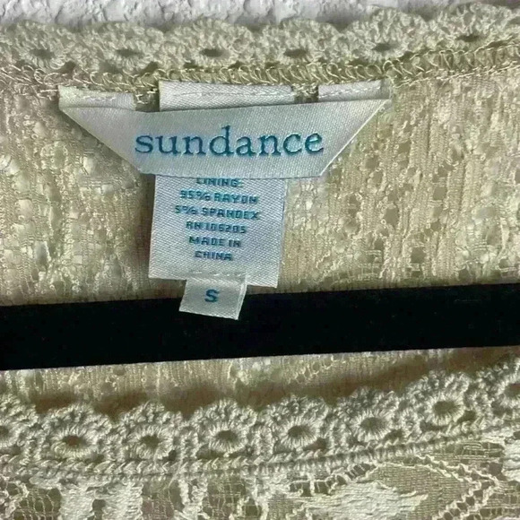 Sundance Size Small Lace Dress Cream Ivory Cap Sleeves Boho Cottagecore Romantic - Picture 6 of 7